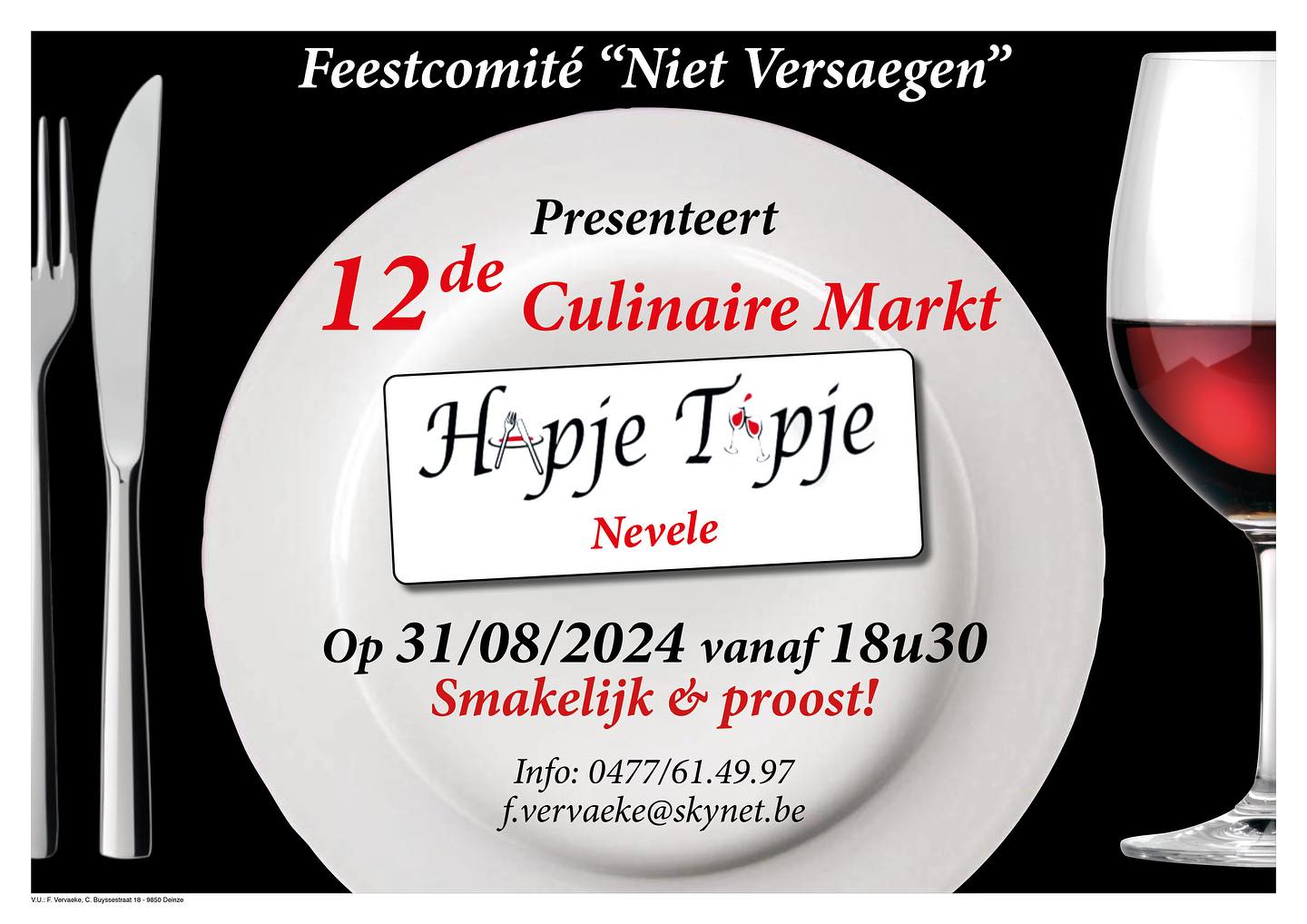 hapje tapje culinair event feestcomité niet versaegen nevele